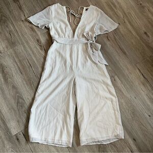 Striped White Jumpsuit